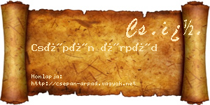 Csépán Árpád névjegykártya