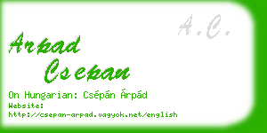 arpad csepan business card